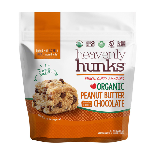 Heavenly Hunks Organic Peanut Butter Chocolate Cookies, 22 oz