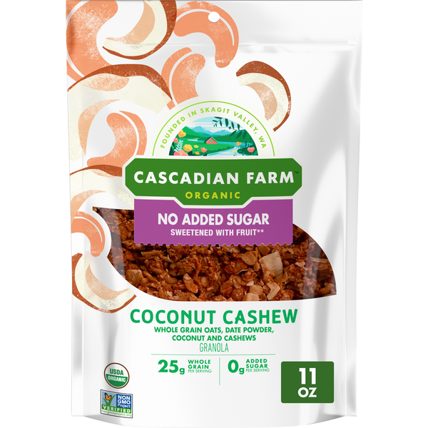 Cascadian Farm Organic No Added Sugar Coconut Cashew Granola