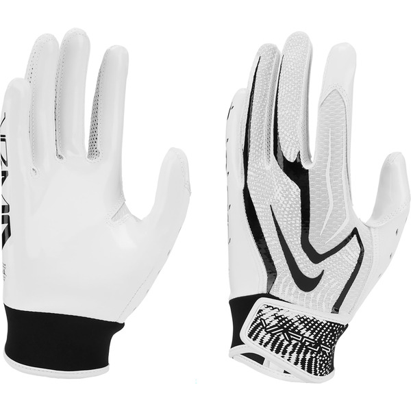 Nike Youth Vapor Jet 9.0 Football Gloves, L - White/White/Black