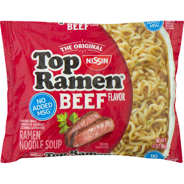 Nissin Top Ramen Beef Flavor Ramen Noodle Soup