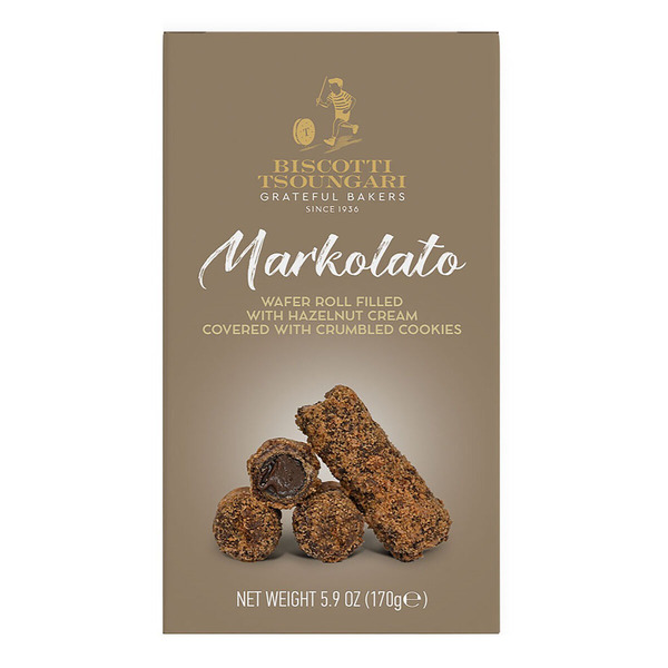World Market Biscotti Tsoungari Markolato Hazelnut Cream Wafer Rolls