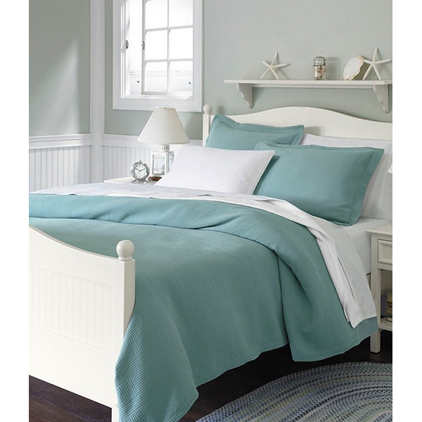 L.L.Bean Vintage Matelasse Block Pattern Cotton Bedspread
