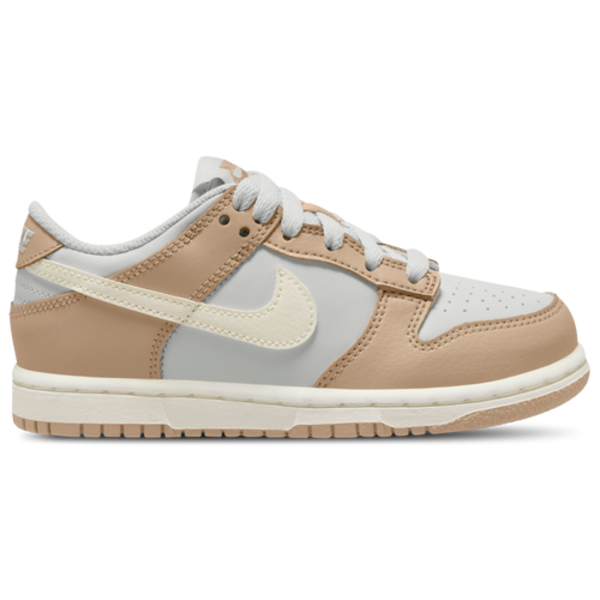 Nike Boys' Preschool Dunk Low, Size 3 - White/Silver