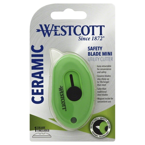 Westcott Utility Cutter, Ceramic, Safety Blade, Mini (1 each) Instacart