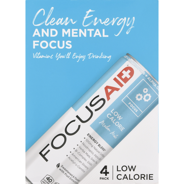 Lifeaid Beverage Company Energy Blend, Focus, Melon Mate, 4 Pack
