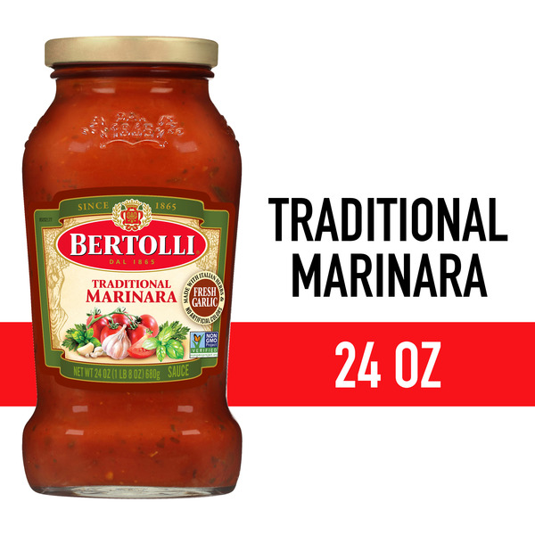 Bertolli Traditional Marinara Sauce with Italian Herbs and Fresh Garlic, Made with Vine-Ripened Tomatoes, 24 oz