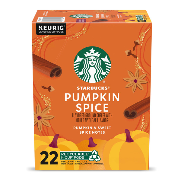 Starbucks Pumpkin Spice Flavored Ground Coffee K-Cup Pods