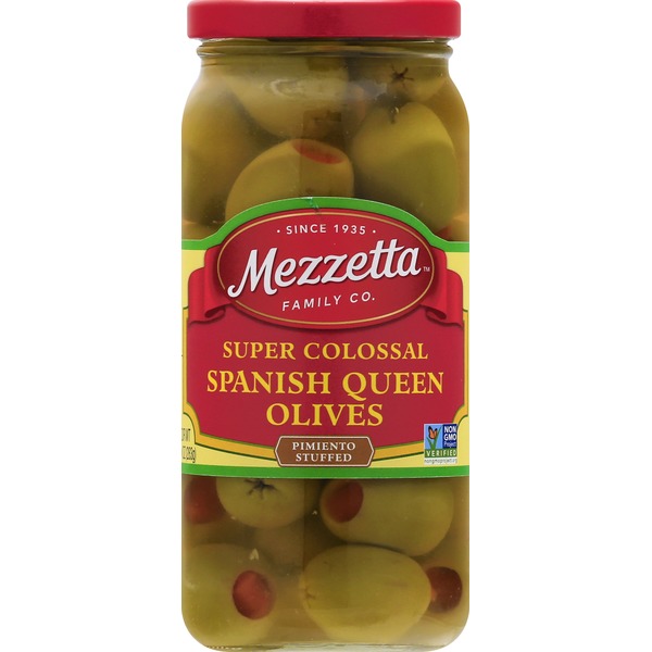 Mezzetta Olives, Spanish Queen, Super Colossal, Pimento Stuffed (10 oz