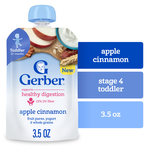 Gerber Infant Puree Toddler Fruit Yogurt Grain Apple Cinnamon