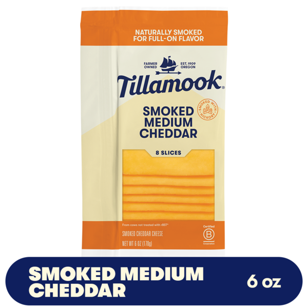 Tillamook Smoked Medium Cheddar Cheese Slices