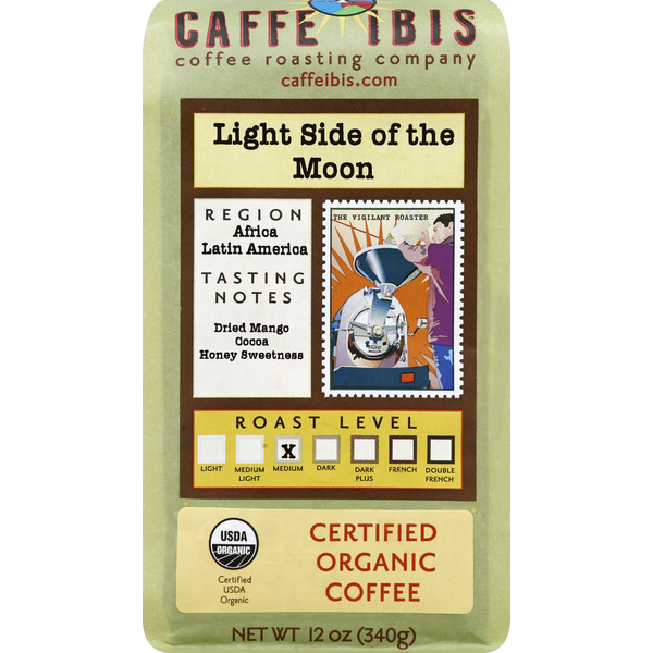 Caffe Ibis Coffee, Certified Organic, Medium Roast, Light Side of