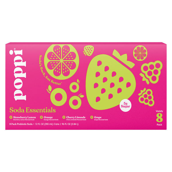 Poppi Prebiotic Soda Variety Pack - 8 Pack, 12 fl oz Cans Same-Day