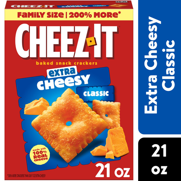 Cheez-It Extra Cheesy Cheese Crackers, Baked Snack Crackers, Family Size