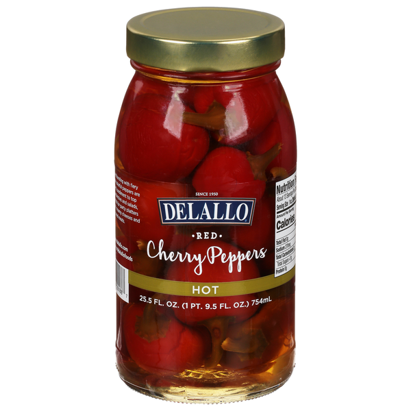 DeLallo Cherry Peppers, Red, Hot Same-Day Delivery or Pickup