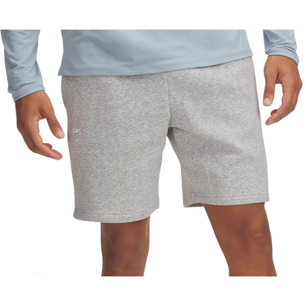 Under Armour Men's Icon Fleece Shorts, Medium - Mod Gray Light Heather & White