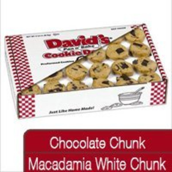 Frozen David's Cookies - Macadamia White Chocolate Chip Cookie Dough - 120/1.5 oz