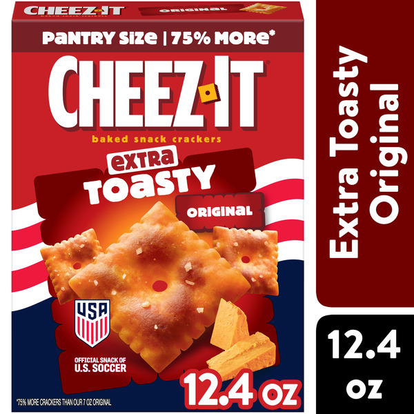 Cheez-It Extra Toasty Cheese Crackers, Baked Snack Crackers, 12.4 oz
