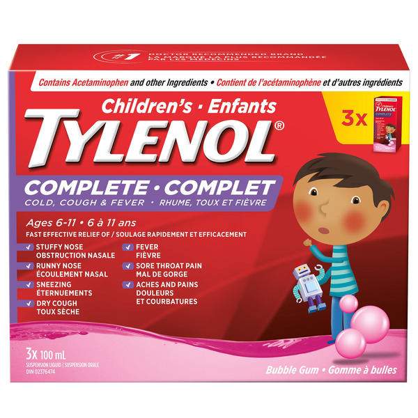 TYLENOL Children’s Complete Cold Cough & Fever Relief Suspension Liquid