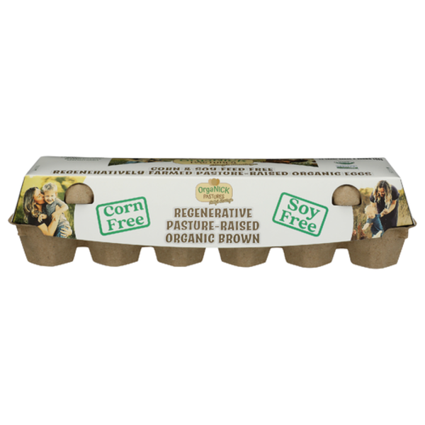 Organick Pastures Organic Holly's Heritage Corn & Soy Feed Free Regeneratively Farmed Pasture-Raised Large Grade A Brown Eggs