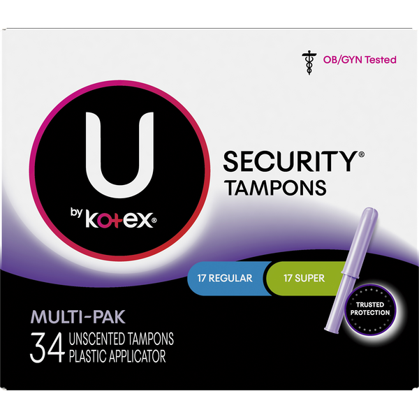 U by Kotex Tampons, Regular/Super, Multi-Pak, Unscented Same-Day