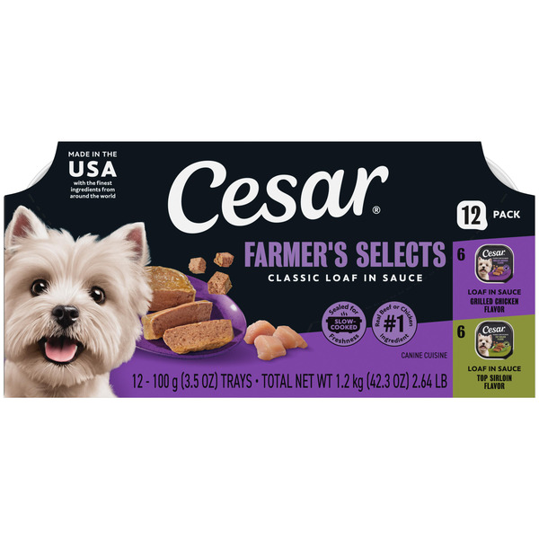 Cesar Canine Cuisine Variety Pack Top Sirloin & Grilled Chicken Flavor Dog Food