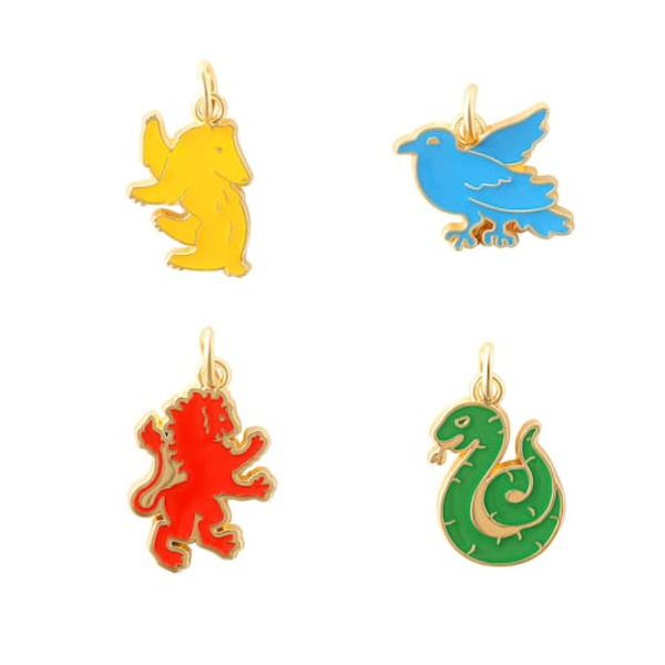 harry potter Hogwarts Houses Enamel Charm Set | Michaels