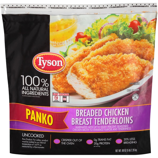 Tyson Panko Breaded Uncooked Chicken Breast Tenderloins (80 oz) from