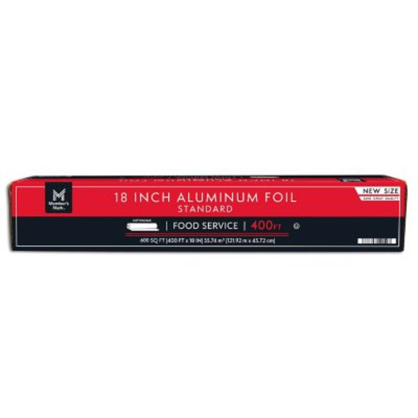 Member's Mark Standard Foodservice Aluminum Foil, 18 in x 400 ft