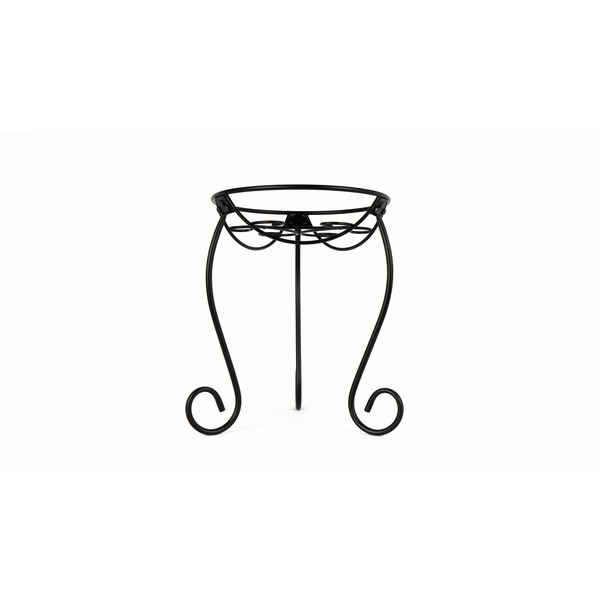 Style Selections 14.96-in H x 12.01-in W black Indoor Round Steel Plant Stand
