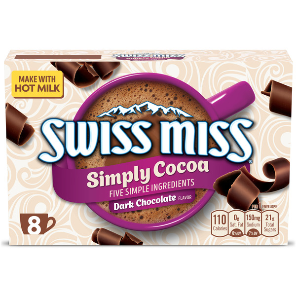 Swiss Miss Simply Cocoa Dark Chocolate Flavored Hot Cocoa Mix Same