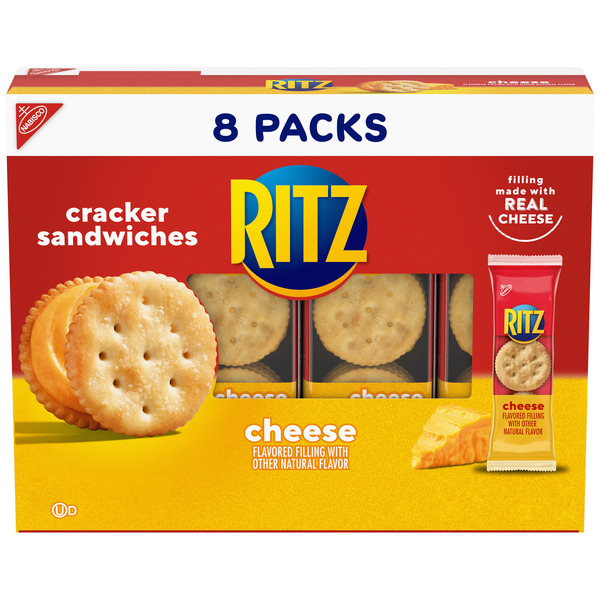 Ritz Cheese Sandwich Crackers, Lunch Snacks, Snack Pack 10.8 oz