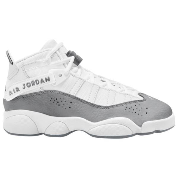 Nike Kids' Grade School Six Rings Basketball Shoes - White , Grey & White