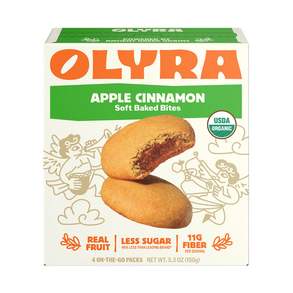 Wegmans Olyra Apple Cinnamon Fruit & Grain Bars, Organic, On the Go, 4 ...