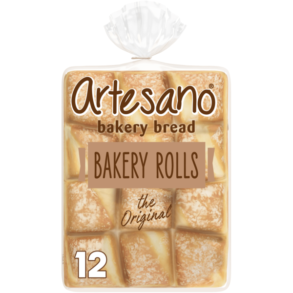 Artesano 12 ct, White, Bakery Rolls, Dinner Rolls, 18 oz