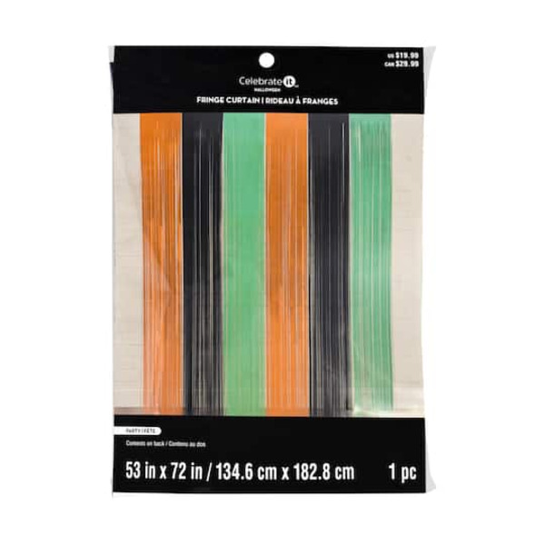Celebrate It Halloween Fringe Curtain Backdrop, 53 x 72 in