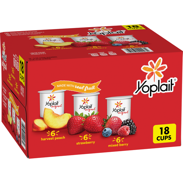 Yoplait Original Strawberry, Harvest Peach & Mountain Blueberry