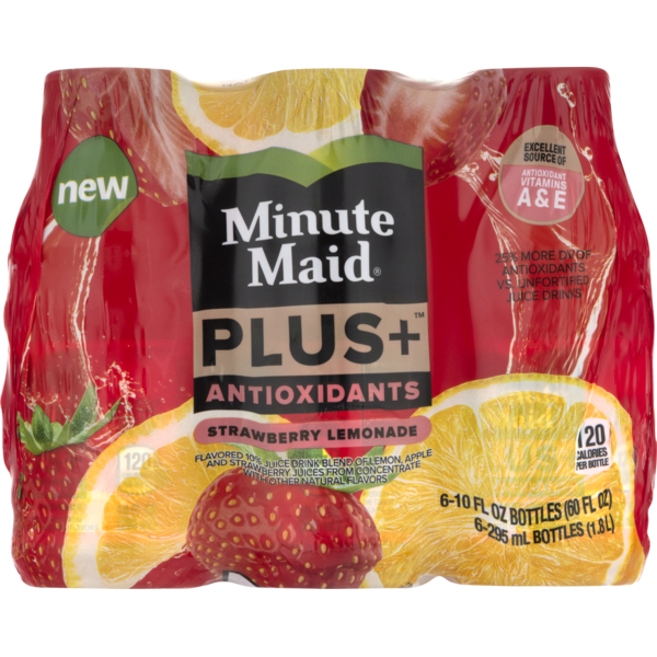 Minute Maid Plus+ Antioxidants Strawberry Lemonade Juice Drink (10 fl