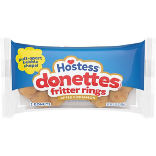 Hostess Donettes Fritter Rings Apple Cinnamon Flavored Donuts with Other Natural Flavors