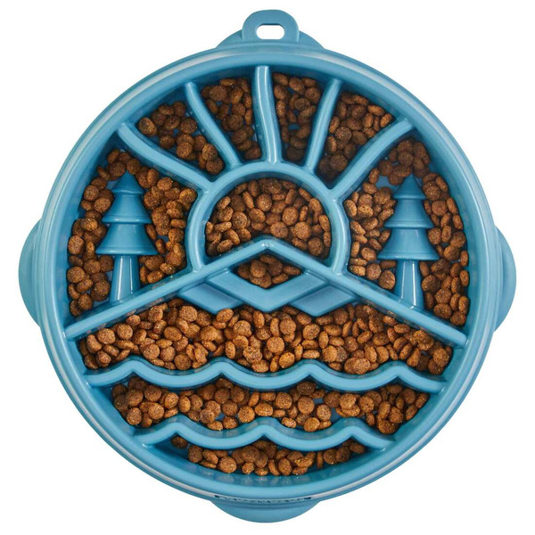 Outward Hound Fun Feeder Slo Bowl, Large - Mountain Navy
