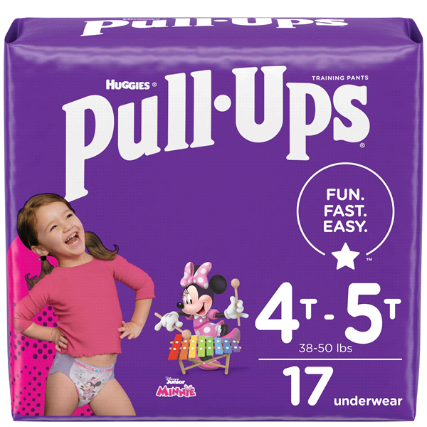 Pullup 4T-5T Girls' Training Pants, 17 Ct