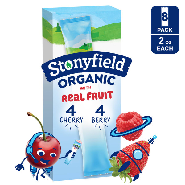Stonyfield Organic Reduced Fat Yogurt Tubes Cherry & Berry Same