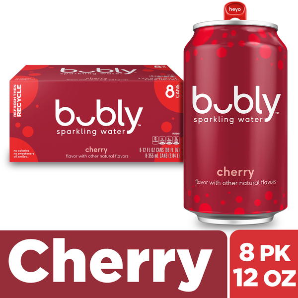 bubly Sparkling Water, Cherry - Pack