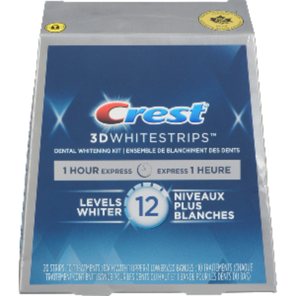 Crest 3D Whitrstrips 1-Hour Express At-Home Teeth Whitening Kit