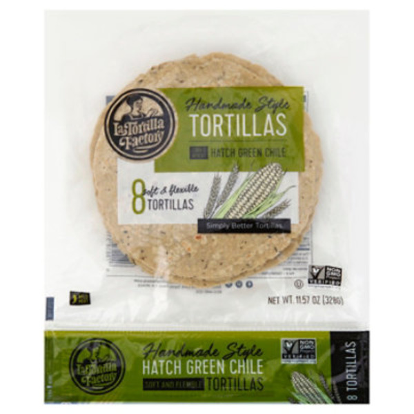La Tortilla Factory Tortillas, Hatch Green Chile, Handmade Style