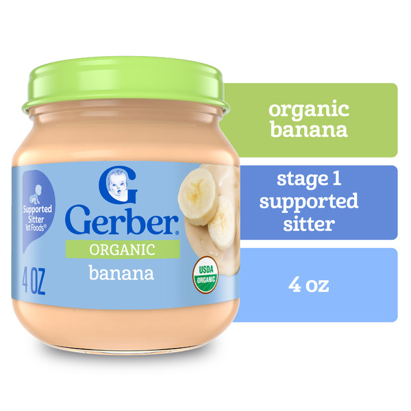 Gerber Organic Banana Baby Food Stage 1
