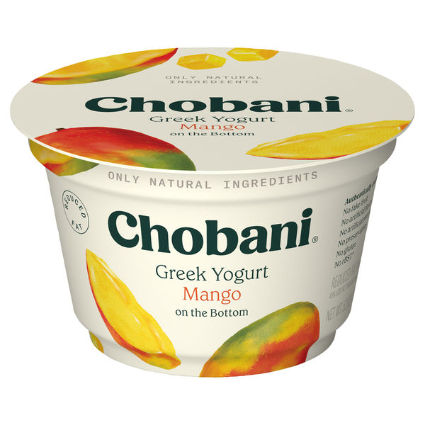 Chobani Reduced Fat Greek Mango on the Bottom Yogurt