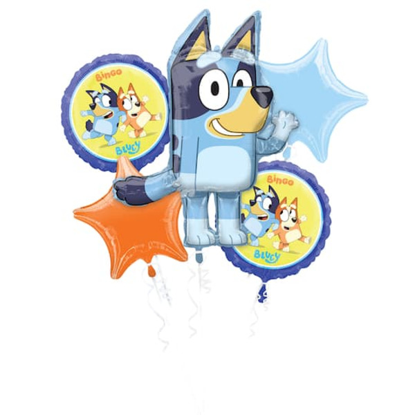 Anagram INFLATED Bluey 5-Piece Foil Balloon Bouquet