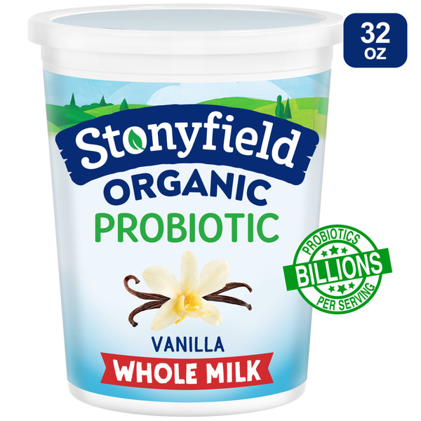 Stonyfield Organic Vanilla Whole Milk Probiotic Yogurt Container - Main Image