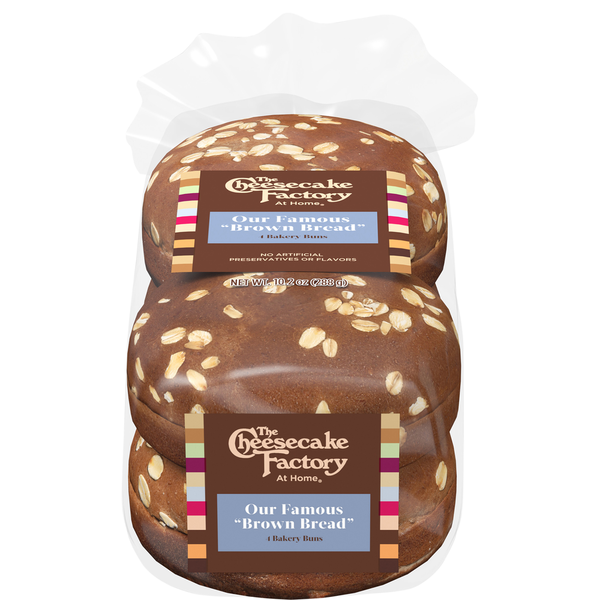 The Cheesecake Factory At Home Famous "Brown Bread", 4 ct, Sweet Wheat, Bakery Buns, Hamburger Buns, 10.2 oz
