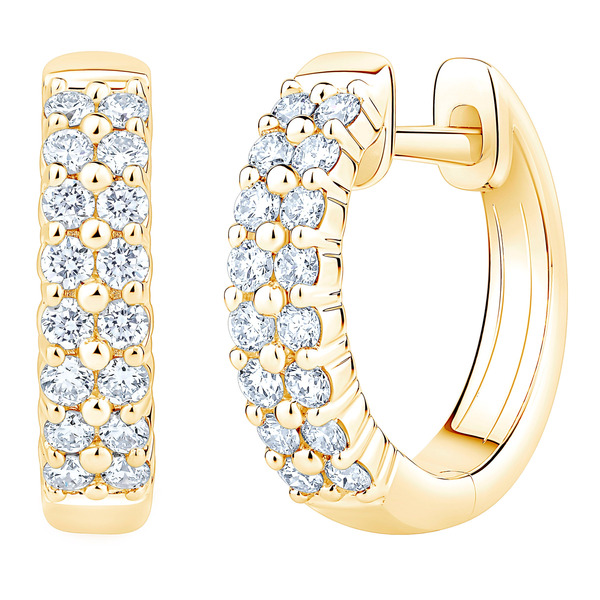 0.30 ctw Round Brilliant Diamond Hoop Earrings - Yellow Gold
